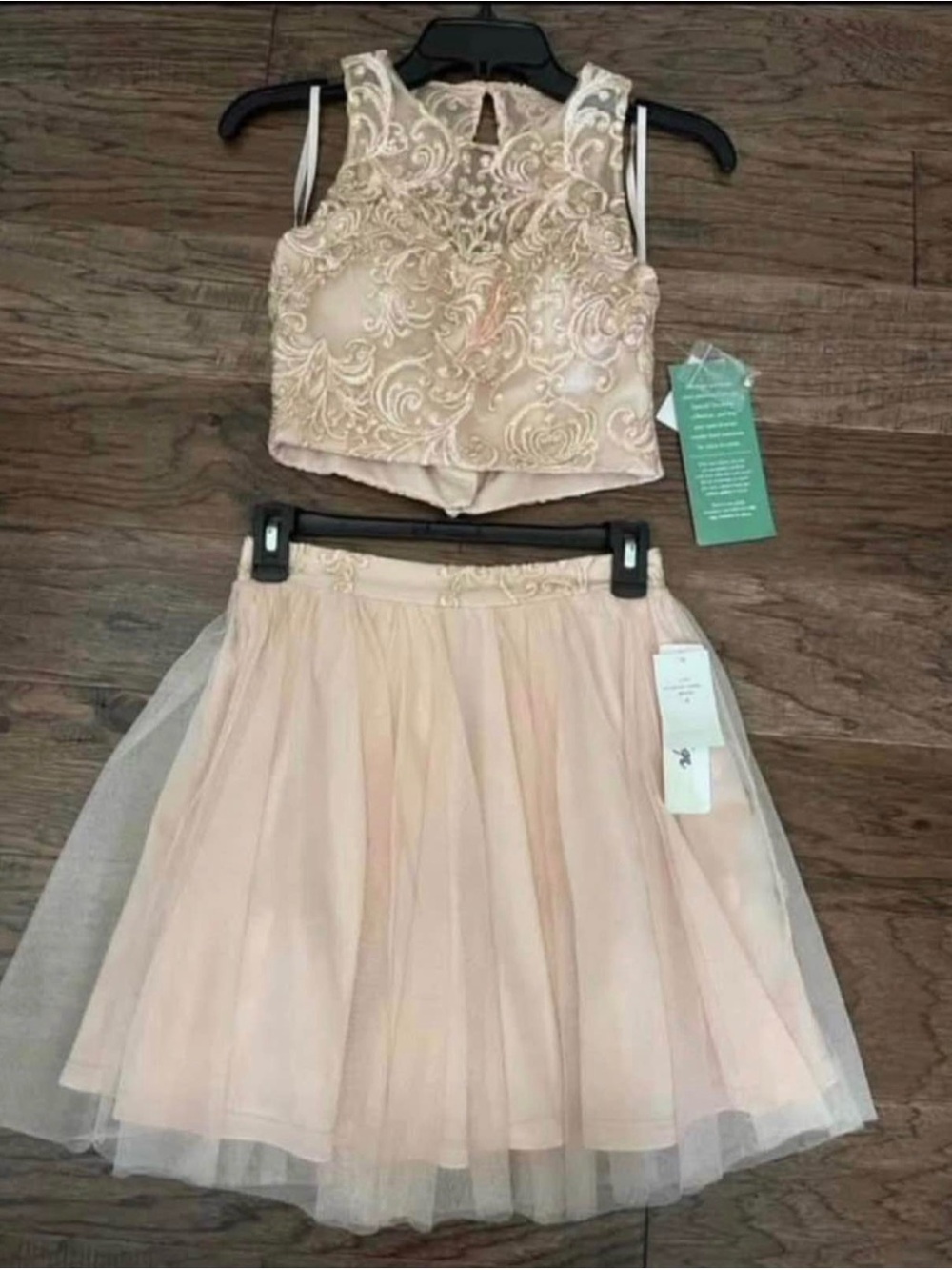 Love Reign Cream Embroidered Two-Piece Tulle Dress